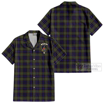 Clelland Tartan Cotton Hawaiian Shirt with Family Crest