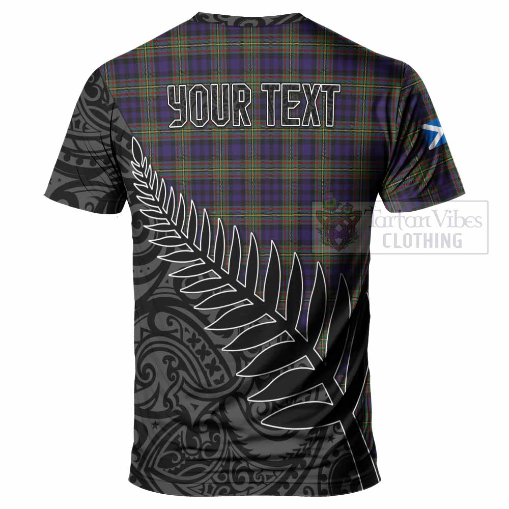 Tartan Vibes Clothing Clelland Crest Tartan T-Shirt with New Zealand Silver Fern Half Style