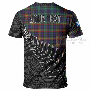 Clelland Crest Tartan T-Shirt with New Zealand Silver Fern Half Style