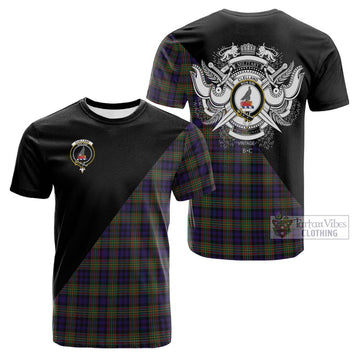 Clelland Tartan Cotton T-shirt with Family Crest and Military Logo Style