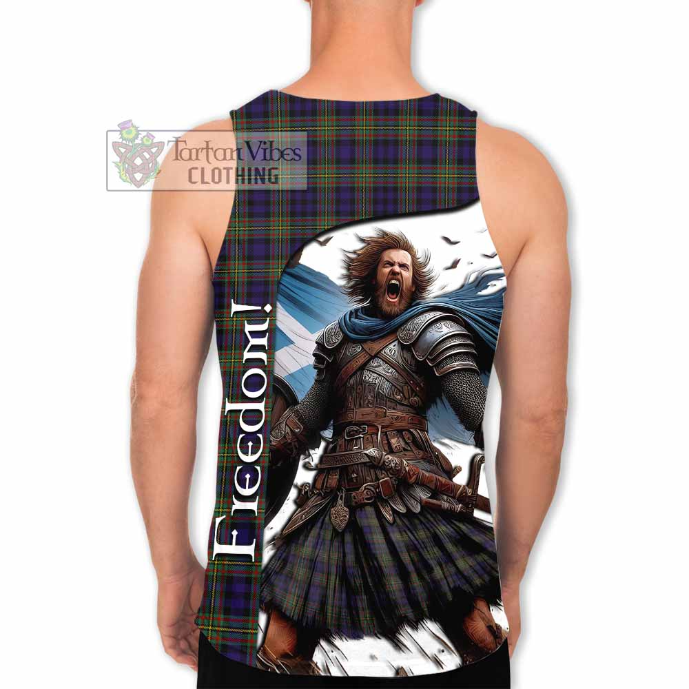 Tartan Vibes Clothing Clelland Crest Tartan Men's Tank Top Inspired by the Freedom of Scottish Warrior