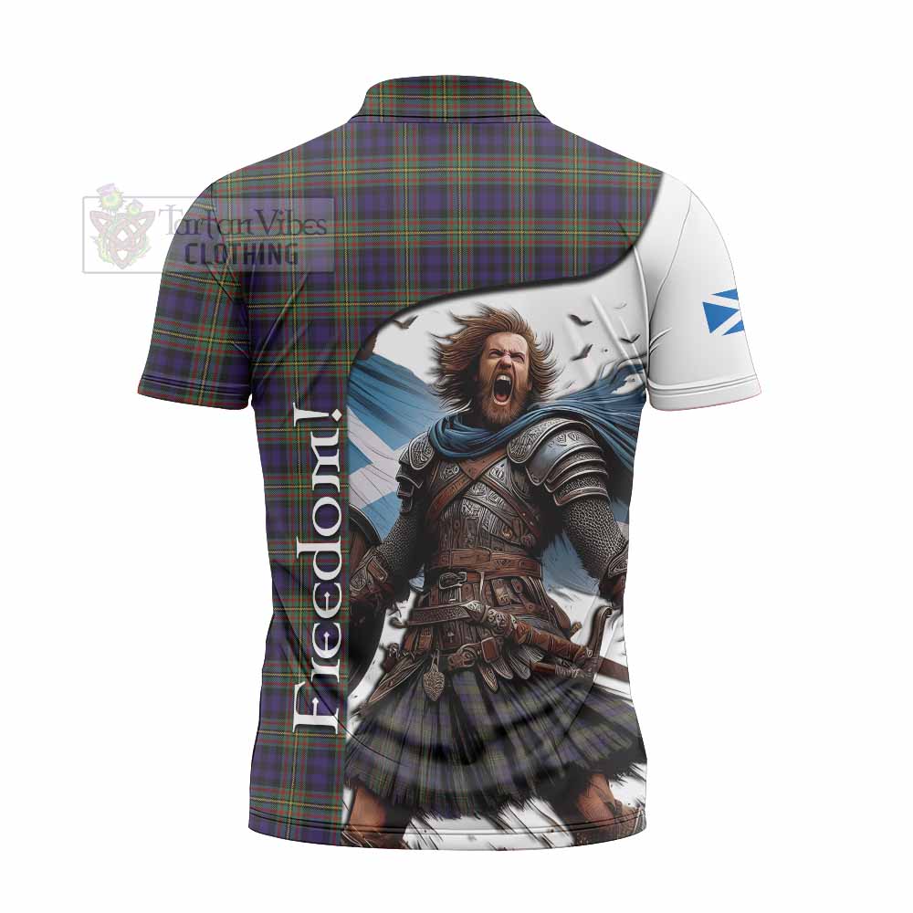 Tartan Vibes Clothing Clelland Crest Tartan Zipper Polo Shirt Inspired by the Freedom of Scottish Warrior