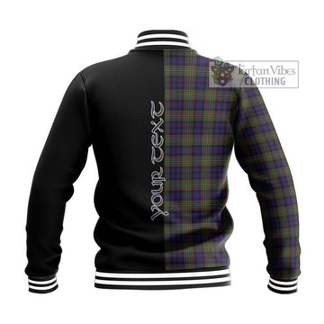 Clelland Tartan Baseball Jacket with Family Crest and Half Of Me Style - Tartan Vibes Clothing