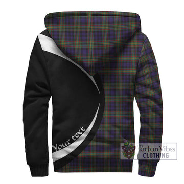 Clelland Tartan Sherpa Hoodie with Family Crest Circle Style