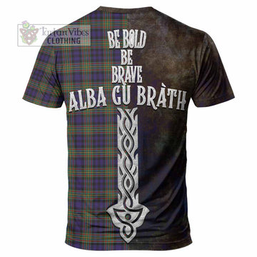 Clelland Tartan Family Crest T-Shirt Alba Gu Brath Be Brave Lion Ancient Style - Tartan Vibes Clothing