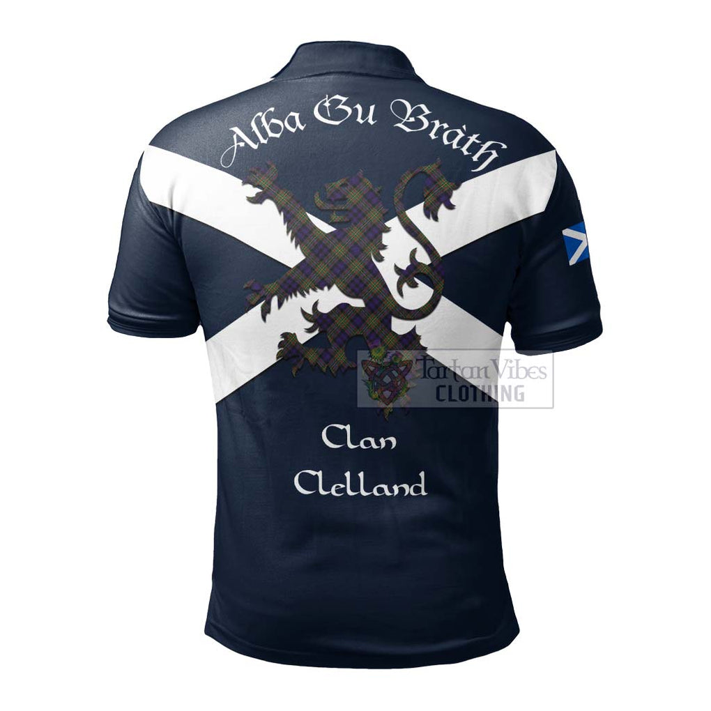 Tartan Vibes Clothing Clelland Tartan Lion Rampant Polo Shirt – Proudly Display Your Heritage with Alba Gu Brath and Clan Name