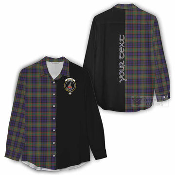 Clelland Tartan Women's Casual Shirt with Family Crest and Half Of Me Style