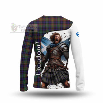 Clelland Crest Tartan Long Sleeve T-Shirt Inspired by the Freedom of Scottish Warrior