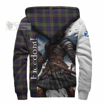 Clelland Crest Tartan Sherpa Hoodie Inspired by the Freedom of Scottish Warrior