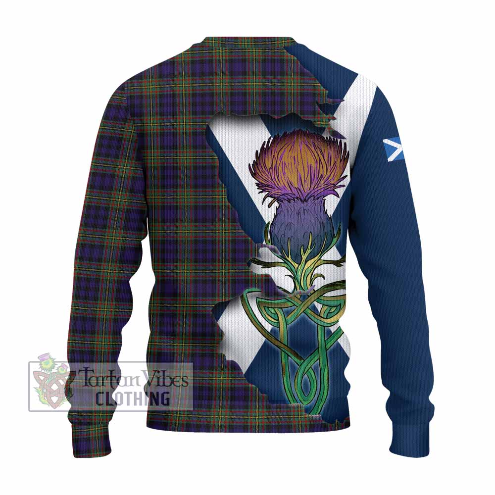Clelland Tartan Family Crest Knitted Sweater Scottish Thistle Celtic Inspired - Tartan Vibes Clothing
