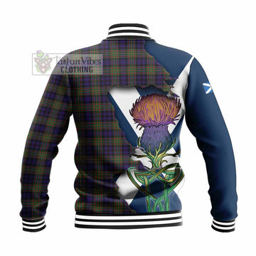 Clelland Tartan Family Crest Baseball Jacket Scottish Thistle Celtic Inspired - Tartan Vibes Clothing