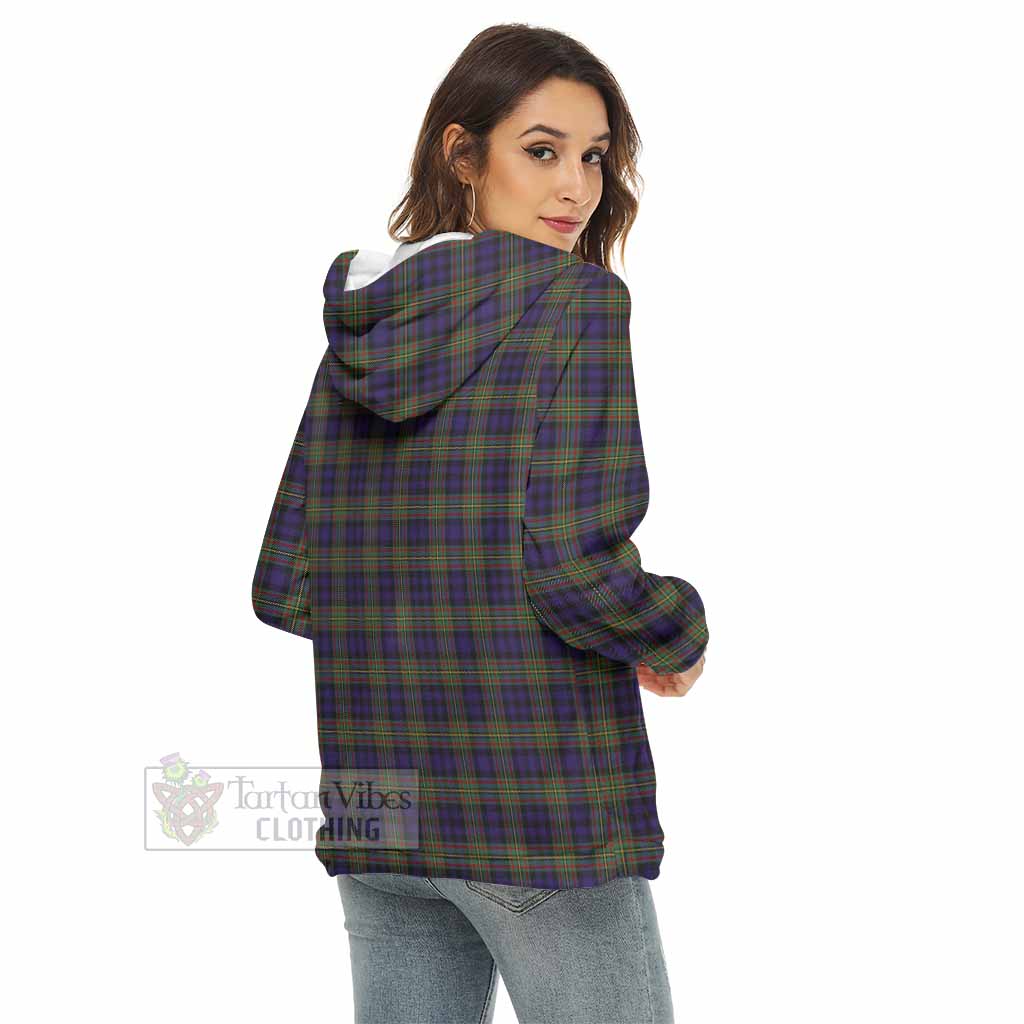Clelland Tartan Women's Borg Fleece Hoodie with Half Zip - Tartan Vibes Clothing