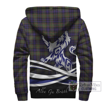 Clelland Tartan Sherpa Hoodie with Alba Gu Brath Regal Lion Emblem