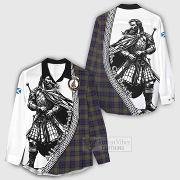 Clelland Tartan Clan Crest Women's Casual Shirt with Highlander Warrior Celtic Style