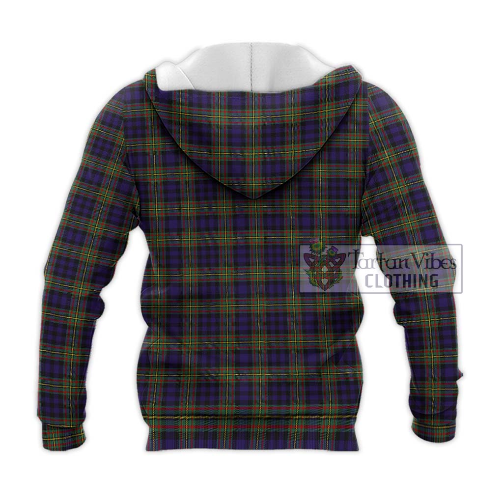 Tartan Vibes Clothing Clelland Tartan Knitted Hoodie with Family Crest DNA In Me Style