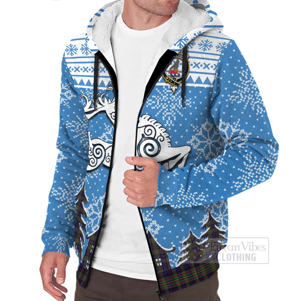 Tartan Vibes Clothing Clelland Clan Christmas Sherpa Hoodie Celtic Reindeer Style