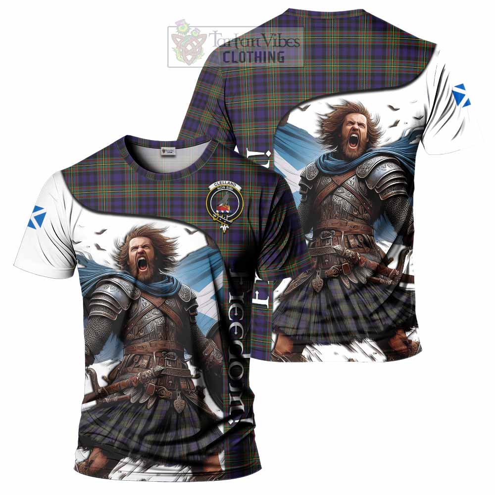 Clelland Crest Tartan T-Shirt Inspired by the Freedom of Scottish Warrior