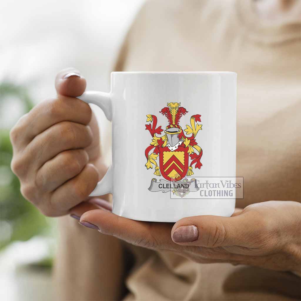 Clelland Irish Clan Coat of Arms Ceramic Mug - 2D-tartanvibesclothing