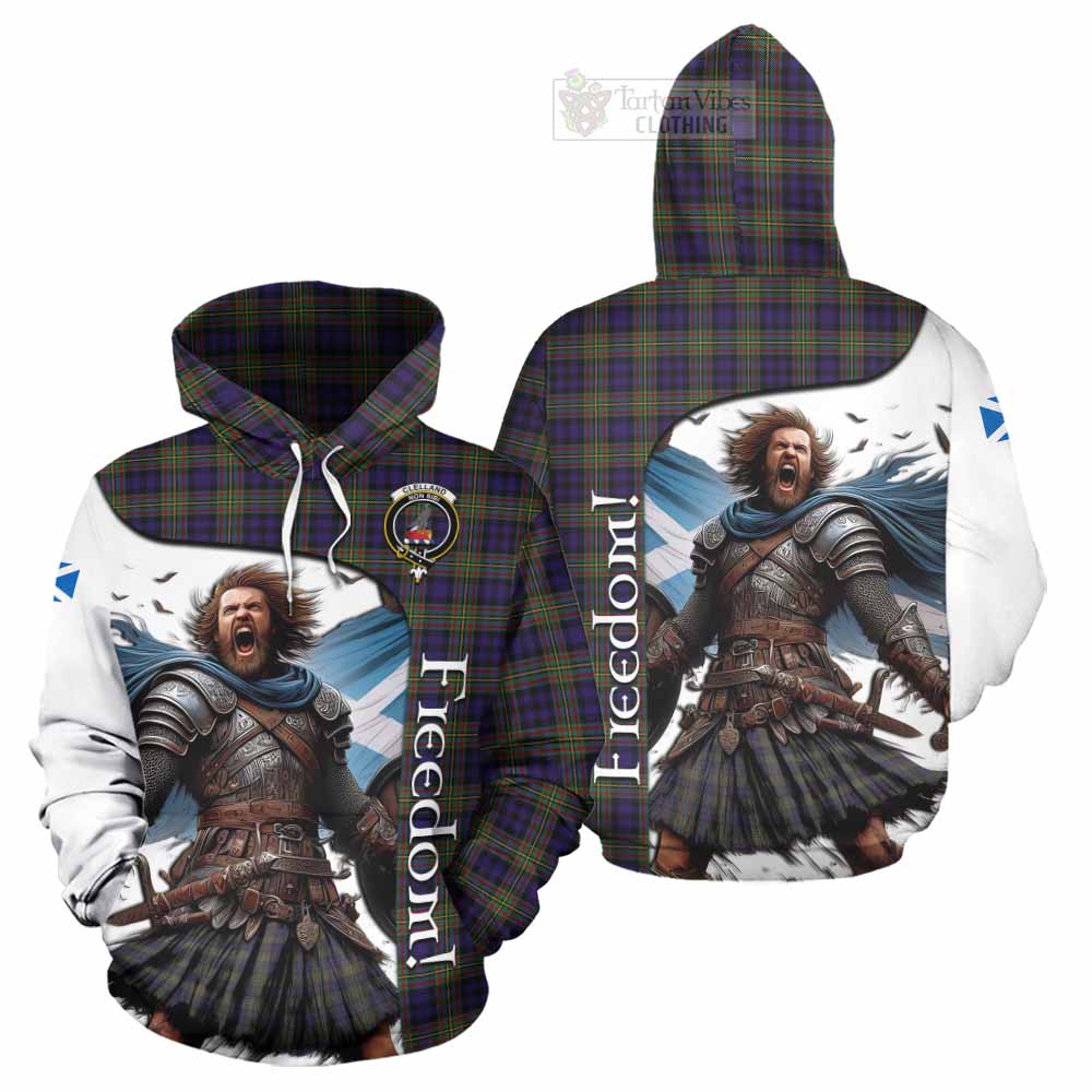 Tartan Vibes Clothing Clelland Crest Tartan Hoodie Inspired by the Freedom of Scottish Warrior