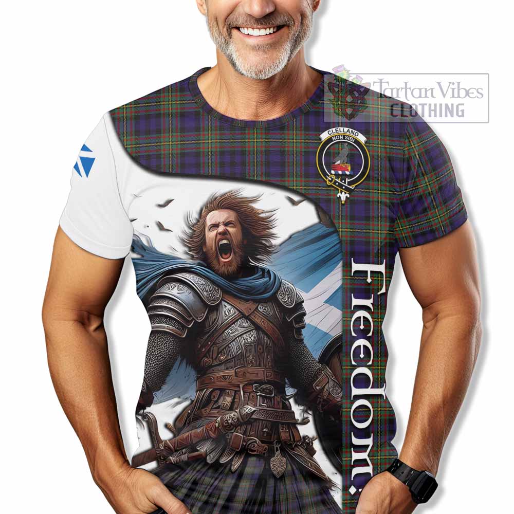 Clelland Crest Tartan T-Shirt Inspired by the Freedom of Scottish Warrior