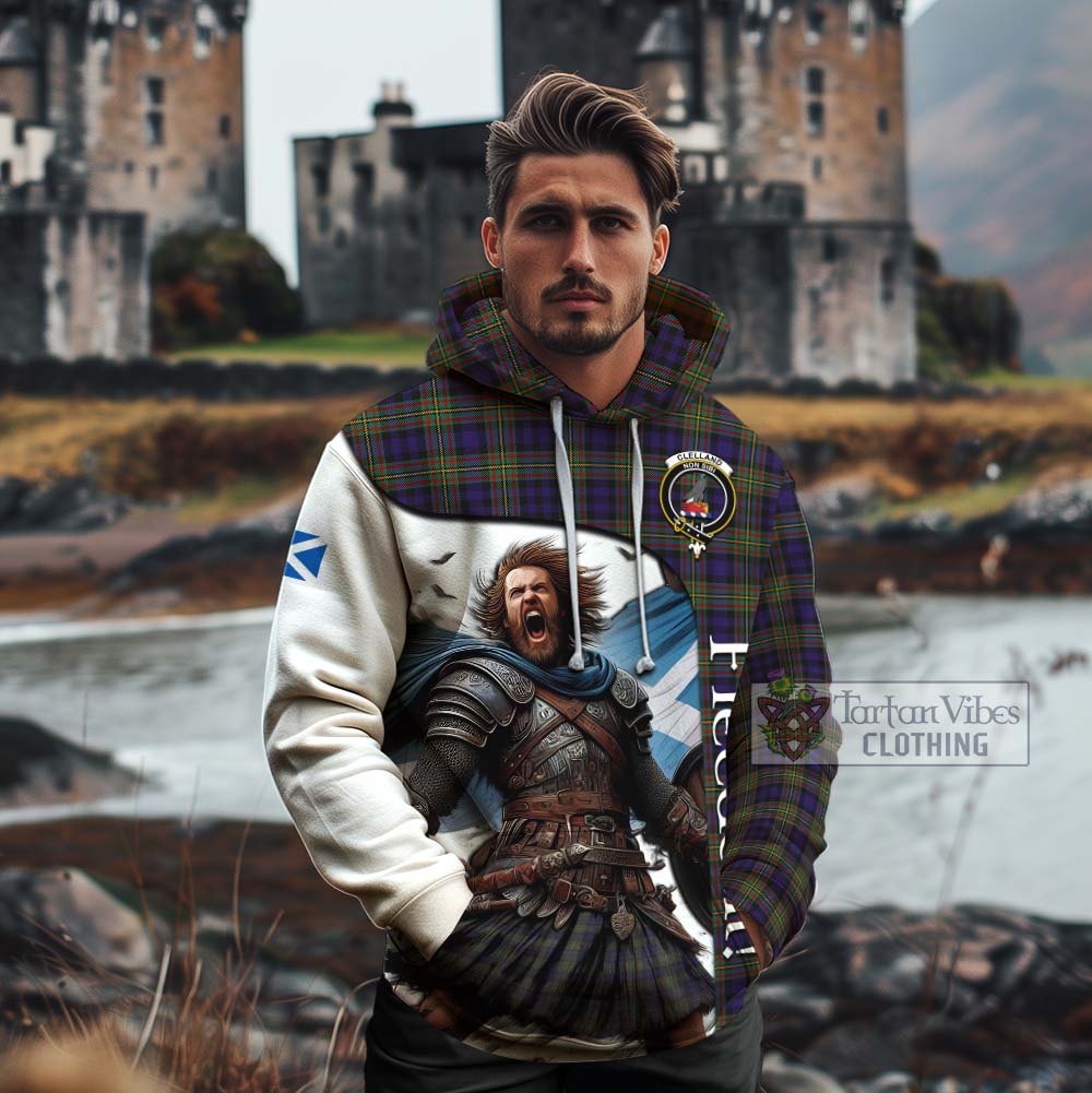 Tartan Vibes Clothing Clelland Crest Tartan Cotton Hoodie Inspired by the Freedom of Scottish Warrior