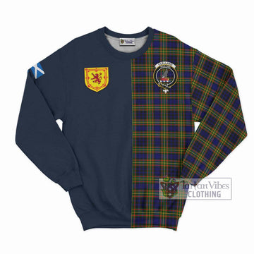 Clelland Modern Tartan Sweatshirt Alba with Scottish Lion Royal Arm Half Style