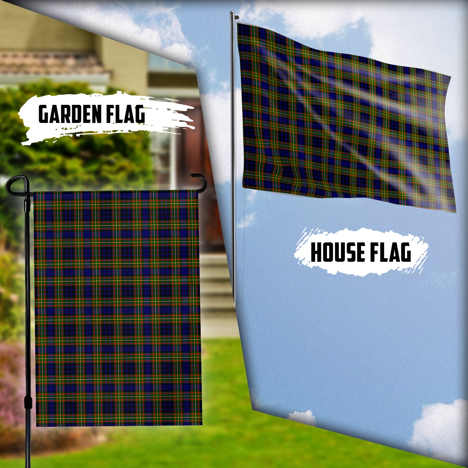 Clelland Modern Tartan Flag Garden Flag (Vertical) - Tartan Vibes Clothing