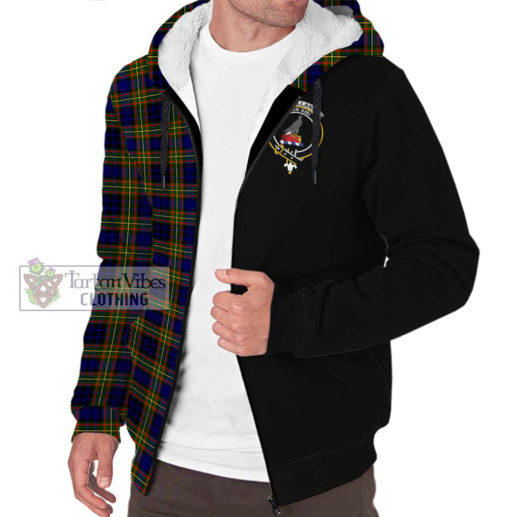 Clelland Modern Tartan Sherpa Hoodie with Family Crest and Half Of Me Style Unisex S - Tartanvibesclothing Shop