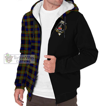 Clelland Modern Tartan Sherpa Hoodie with Family Crest and Half Of Me Style