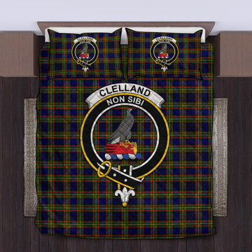 Clelland Modern Tartan Quilt Bed Set with Family Crest