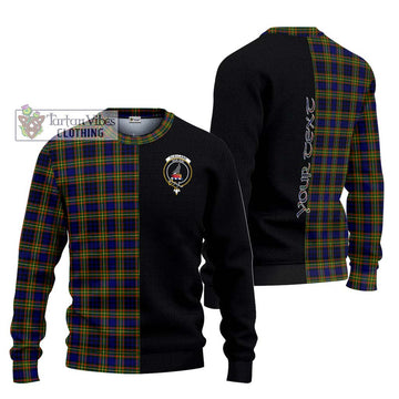 Clelland Modern Tartan Ugly Sweater with Family Crest and Half Of Me Style