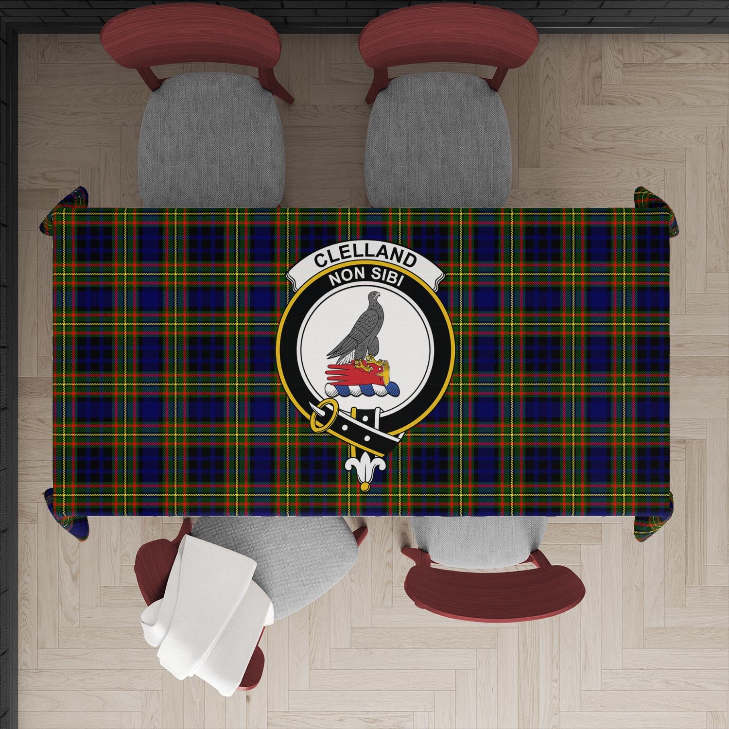 clelland-modern-tatan-tablecloth-with-family-crest