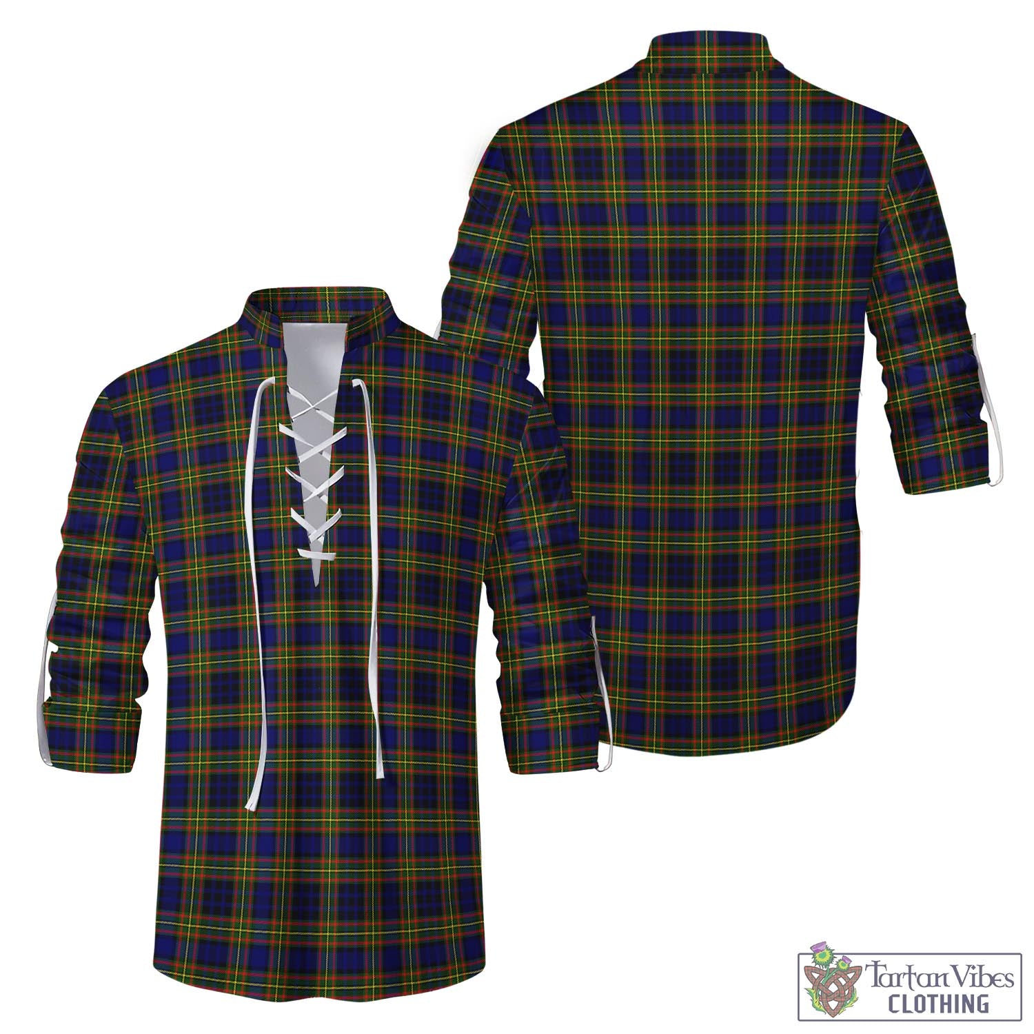 Tartan Vibes Clothing Clelland Modern Tartan Men's Scottish Traditional Jacobite Ghillie Kilt Shirt