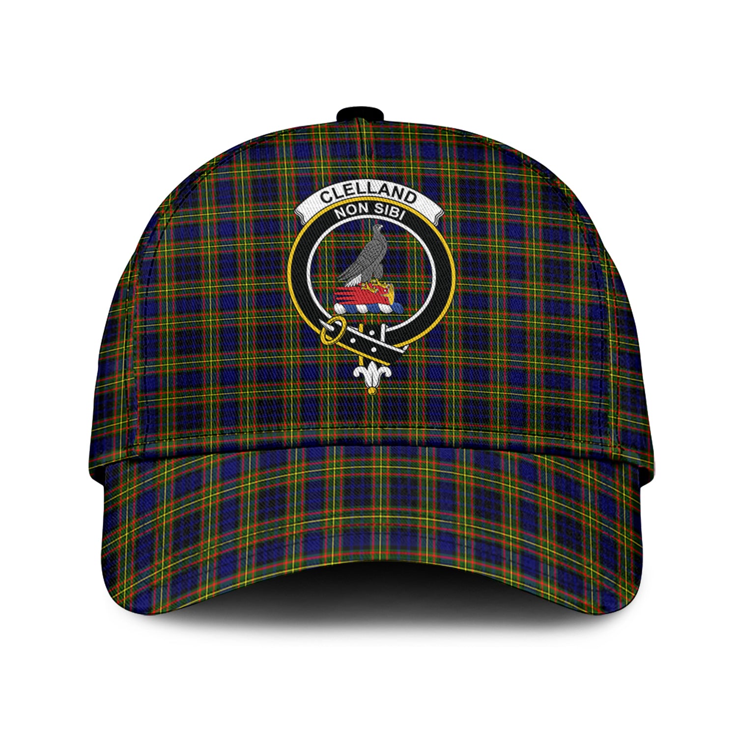 clelland-modern-tartan-classic-cap-with-family-crest