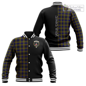 Clelland Modern Tartan Baseball Jacket with Family Crest and Half Of Me Style