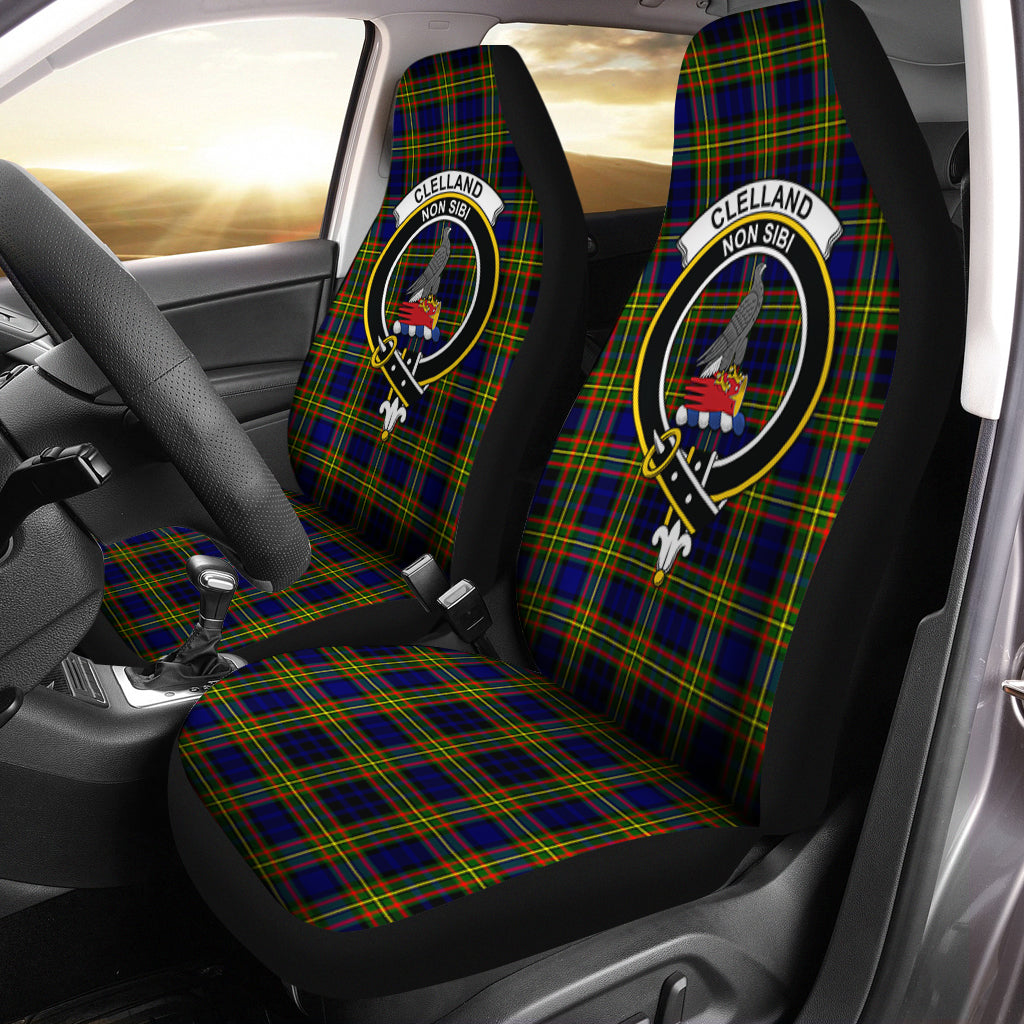 Clelland Modern Tartan Car Seat Cover with Family Crest One Size - Tartanvibesclothing