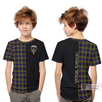 Clelland Modern Tartan Kid T-Shirt with Family Crest and Half Of Me Style