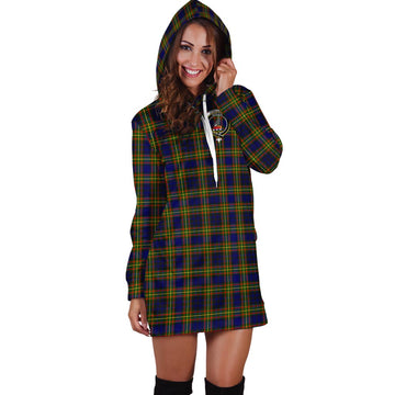 Clelland Modern Tartan Hoodie Dress with Family Crest