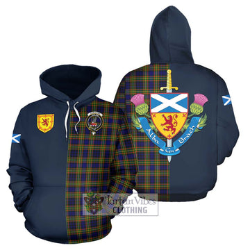 Clelland Modern Tartan Hoodie Alba with Scottish Lion Royal Arm Half Style