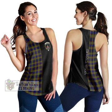 Clelland Modern Tartan Women's Racerback Tanks with Family Crest and Half Of Me Style