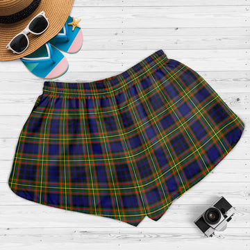 Clelland Modern Tartan Womens Shorts with Family Crest