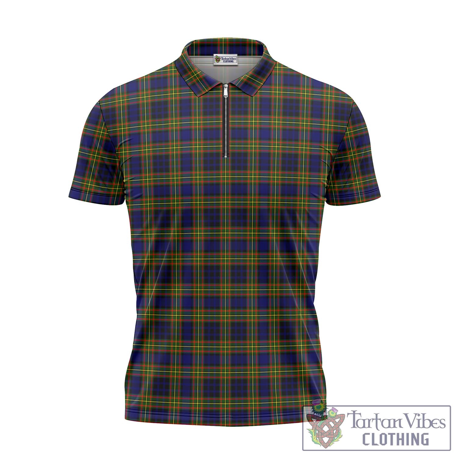 Tartan Vibes Clothing Clelland Modern Tartan Zipper Polo Shirt