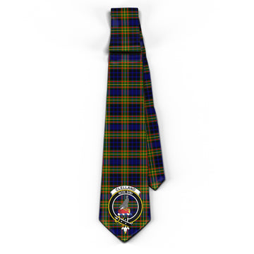 Clelland Modern Tartan Classic Necktie with Family Crest