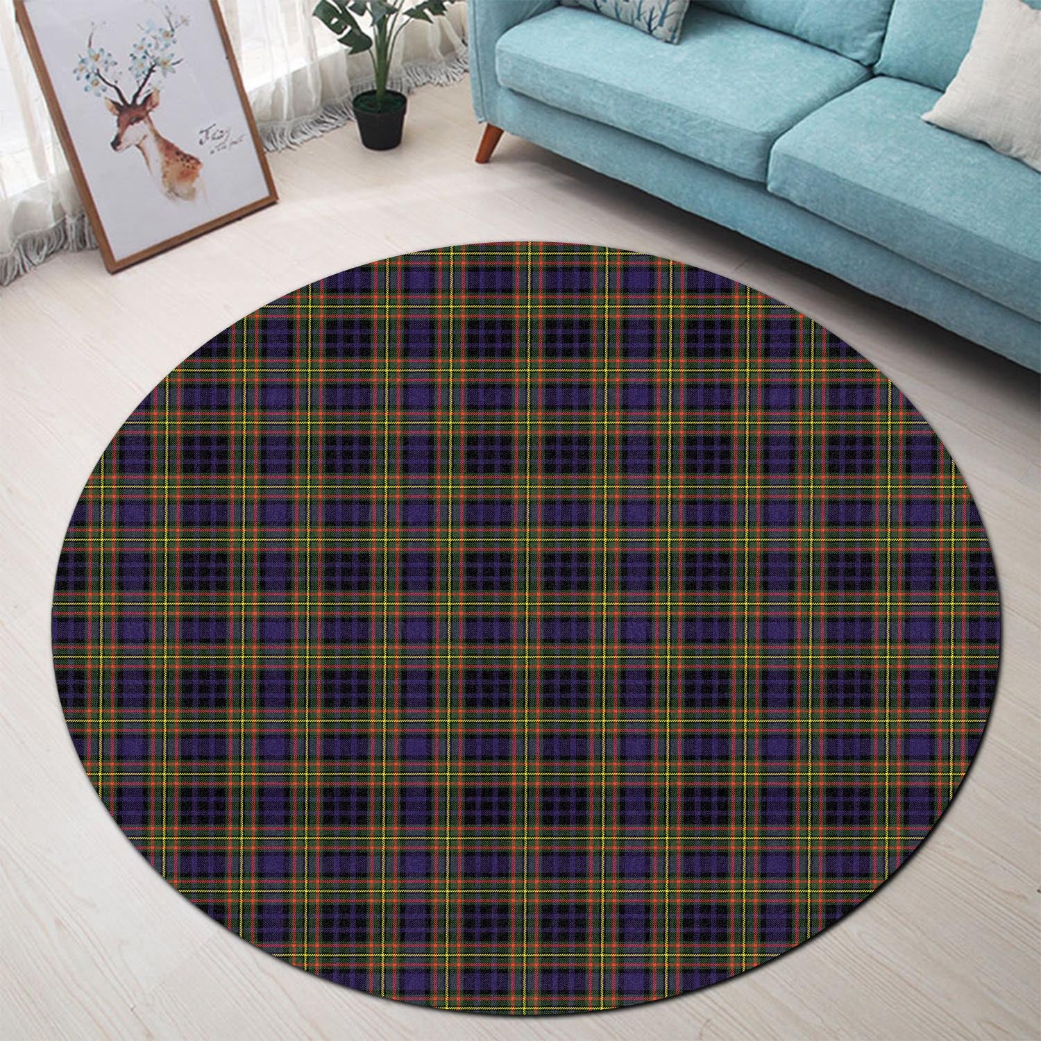 Clelland Modern Tartan Round Rug - Tartanvibesclothing