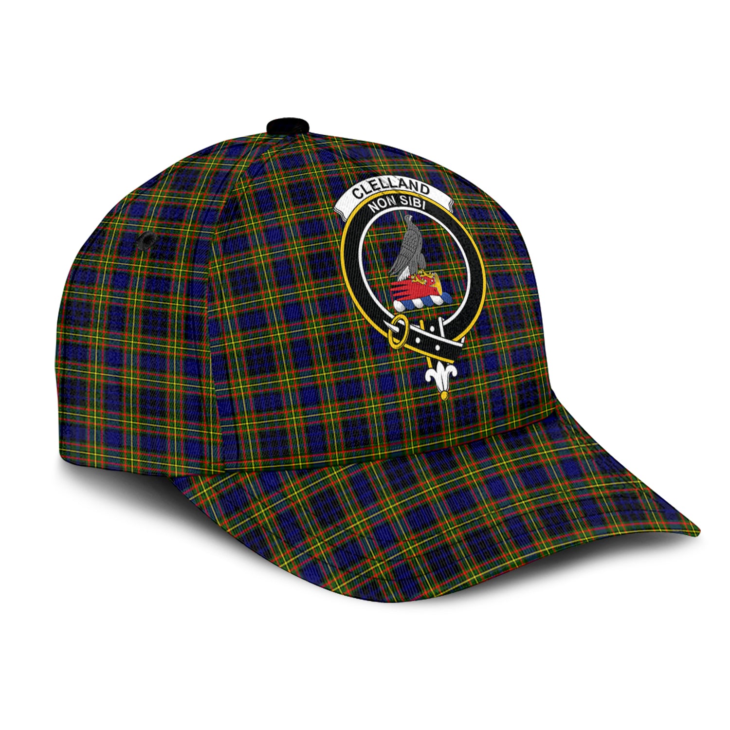 clelland-modern-tartan-classic-cap-with-family-crest