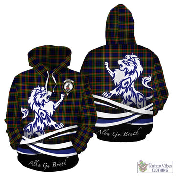 Clelland Modern Tartan Hoodie with Alba Gu Brath Regal Lion Emblem