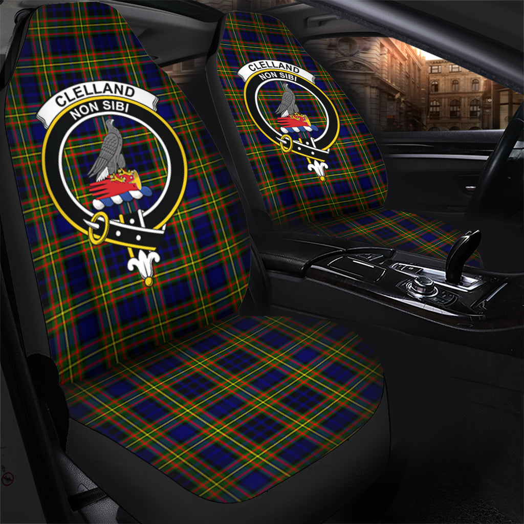 Clelland Modern Tartan Car Seat Cover with Family Crest - Tartanvibesclothing