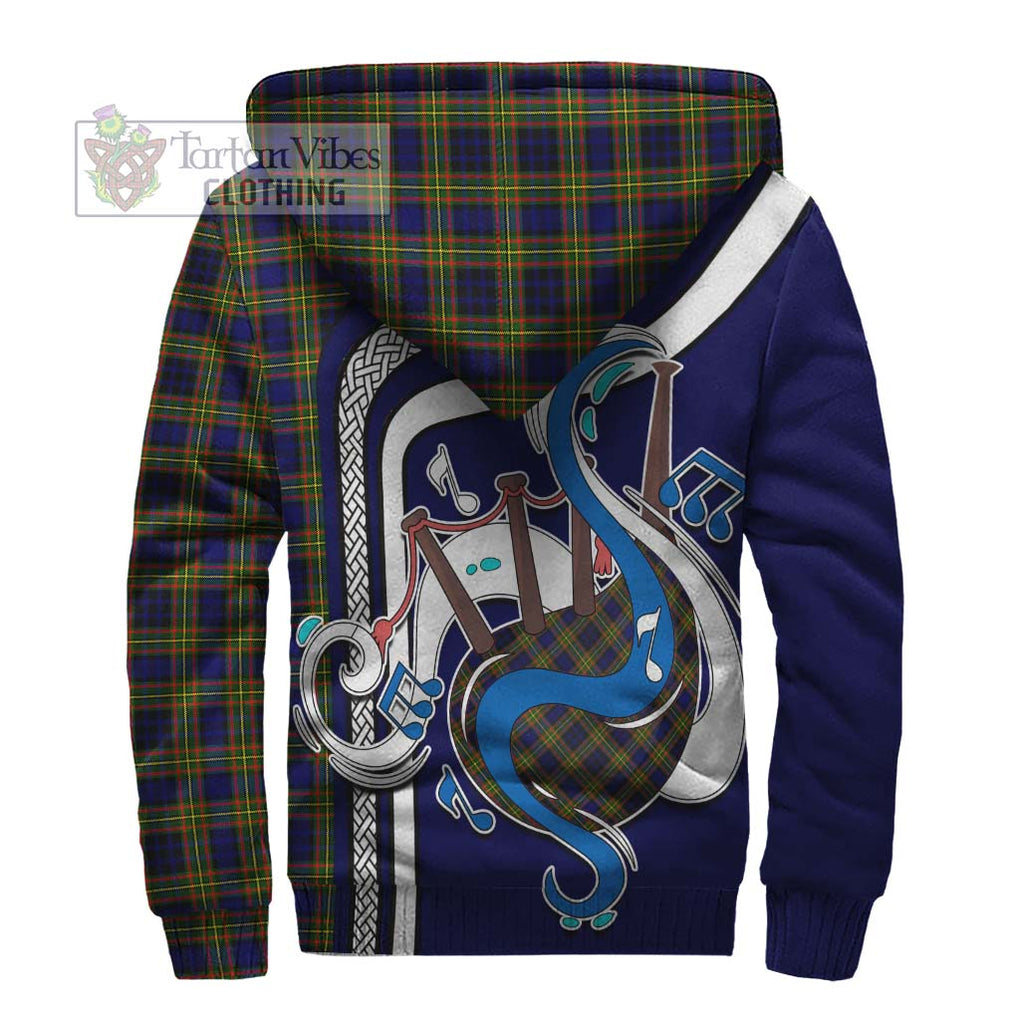 Clelland Modern Tartan Sherpa Hoodie with Epic Bagpipe Style - Tartanvibesclothing Shop