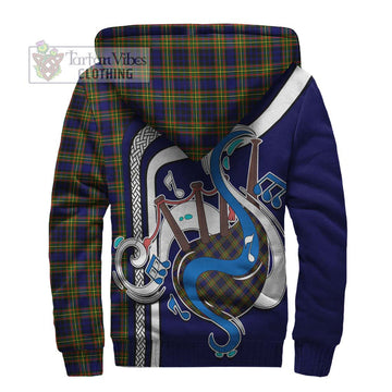 Clelland Modern Tartan Sherpa Hoodie with Epic Bagpipe Style