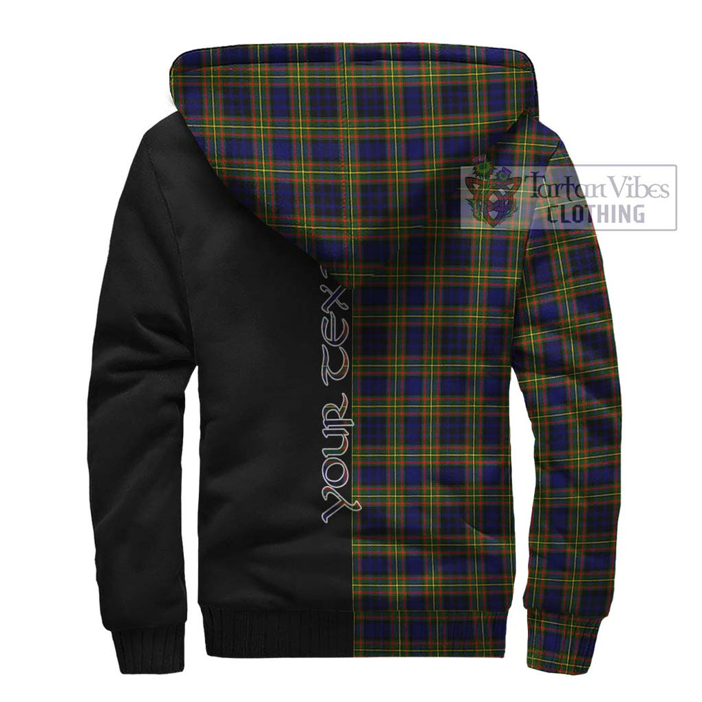 Clelland Modern Tartan Sherpa Hoodie with Family Crest and Half Of Me Style - Tartanvibesclothing Shop